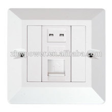 Placa frontal de 2 portas utp, placa frontal RJ45, placa cat6 cat5e face